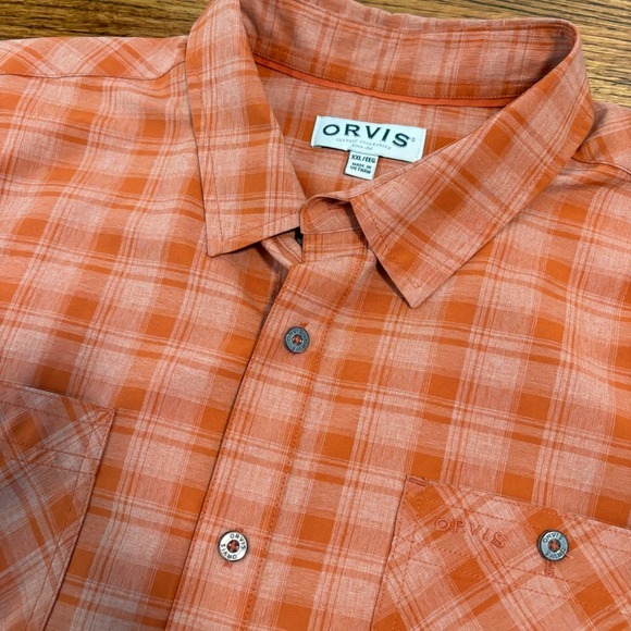 Orvis Classic Collection Mens XXL Plaid Short Sleeve Shirt Casual Button Up - Picture 4 of 10